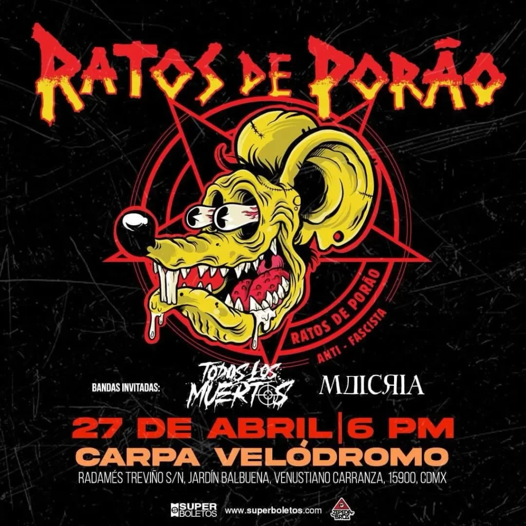 Ratos de Porão regresa a la Ciudad de México. 