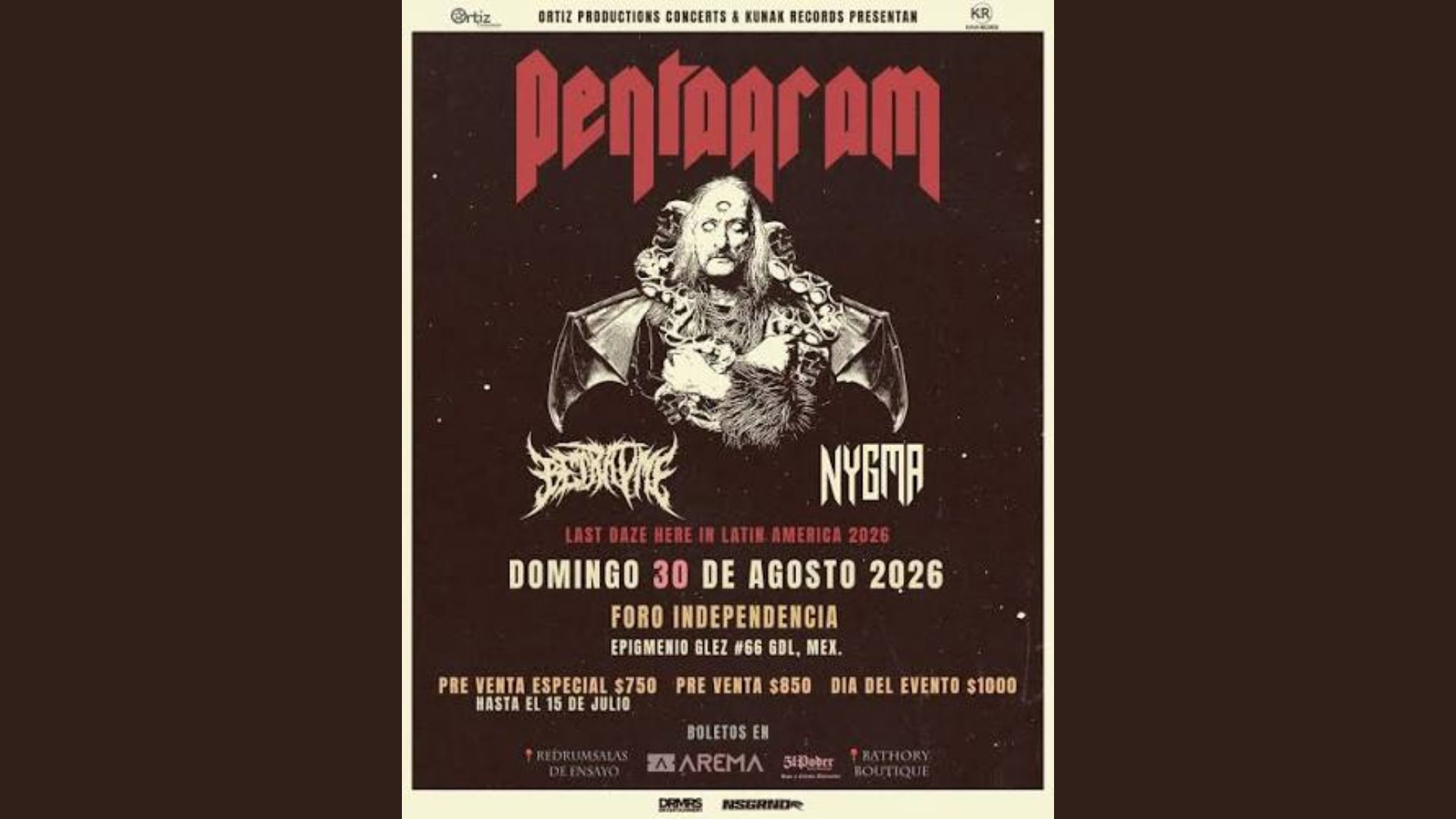 Pentagram volverá a descargar su legado de doom metal en la Ciudad de México