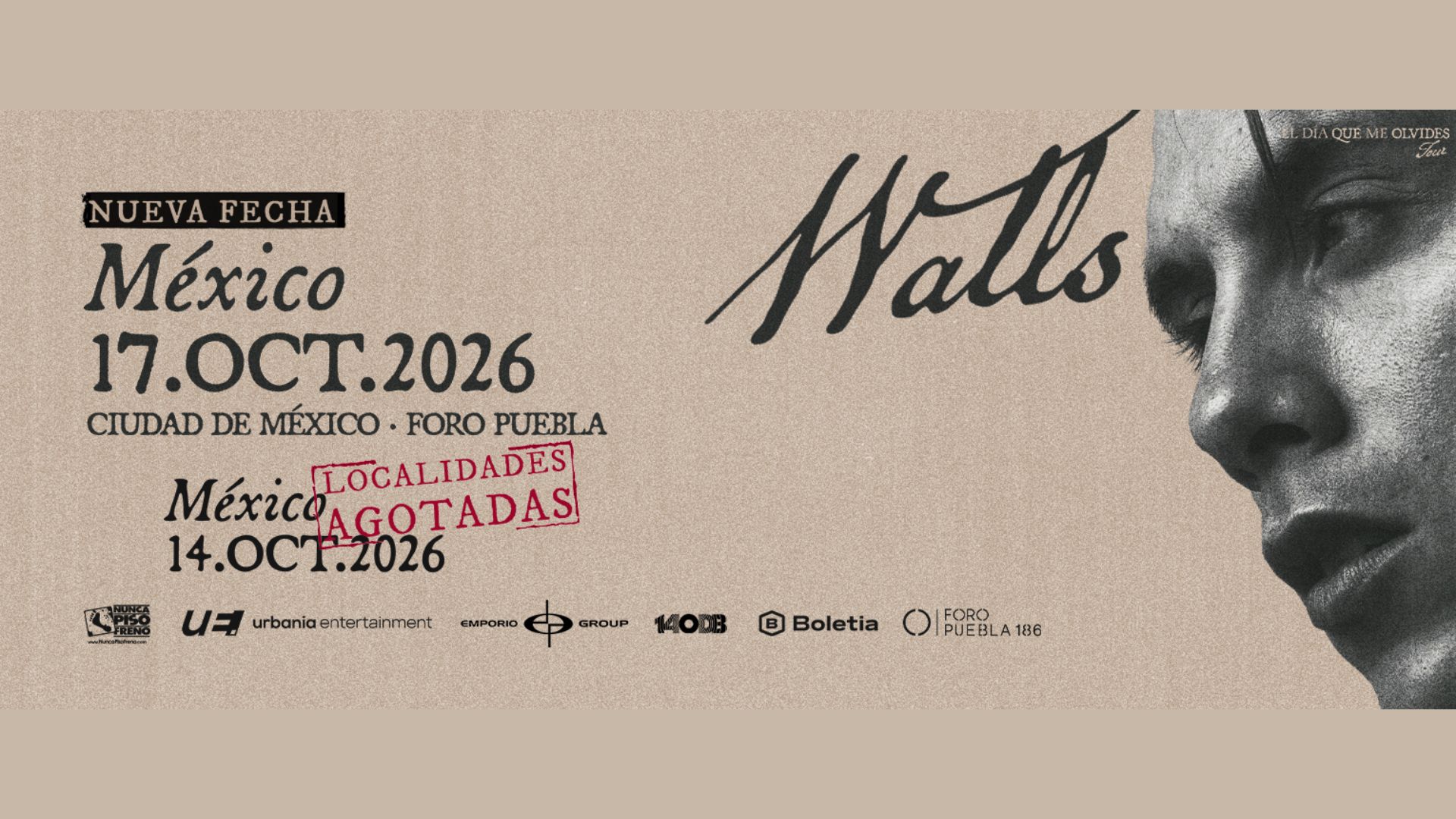 Walls llegará a México con El Día Que Me Olvides Tour
